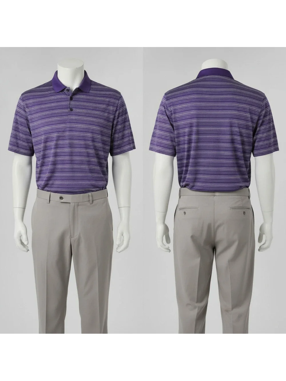 Nike Golf Men’s Purple Striped Polo Shirt Large